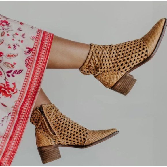 Free People In the Loop Basket Weave Woven Western Boot - Picture 2 of 7